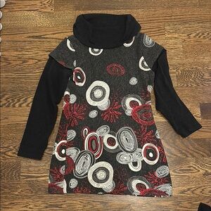 Aryeh Black and Red Patterned Dress